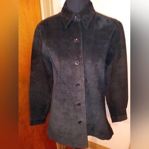 Rafaella Black Suede Jacket Size Small